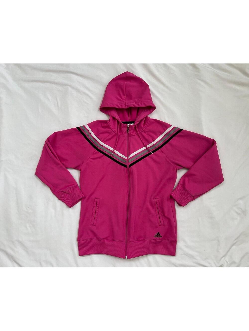 Adidas is women’s size medium pink zip up hooded track jacket